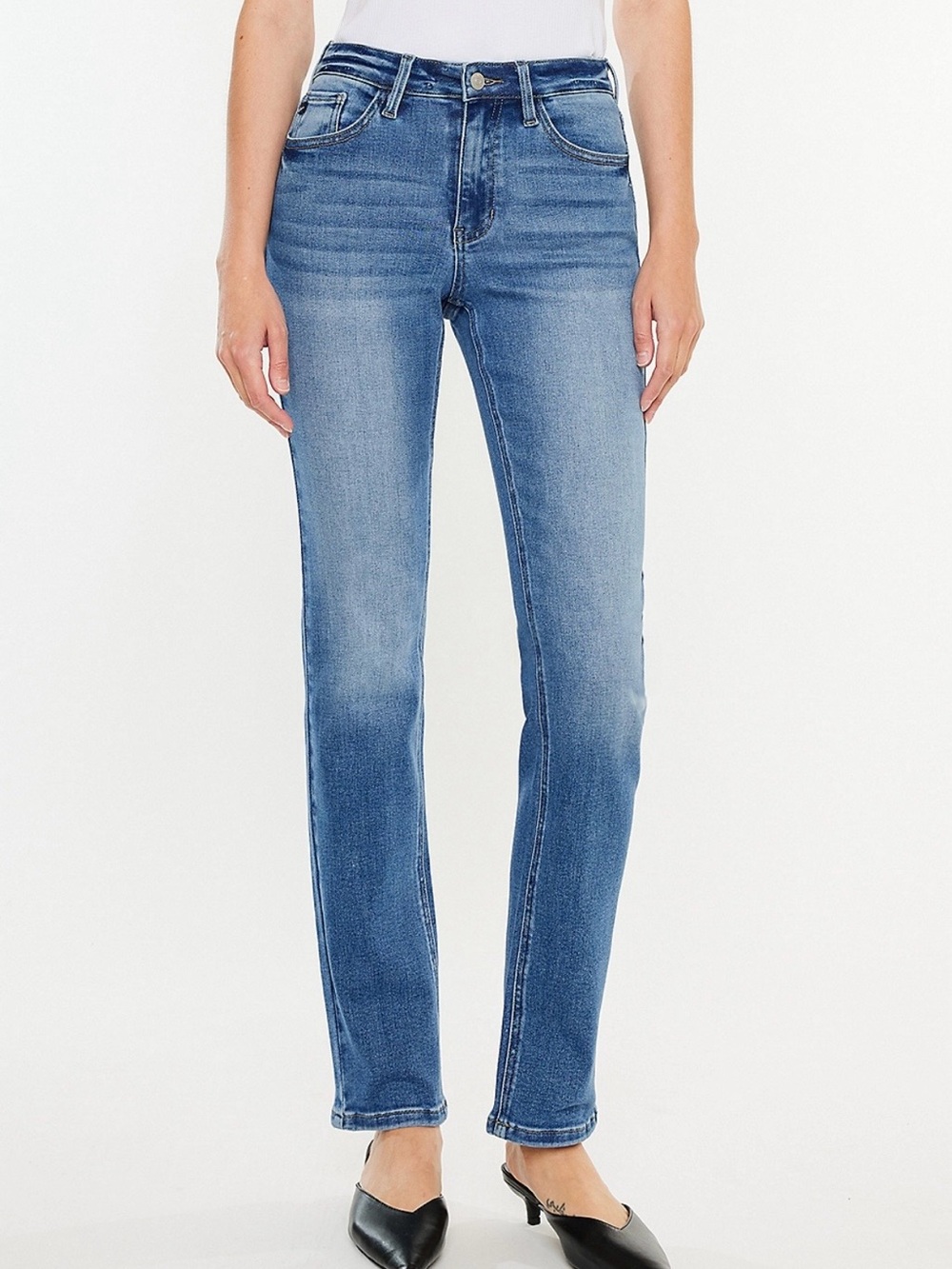 Kancan Mid-Rise Straight Leg Jeans